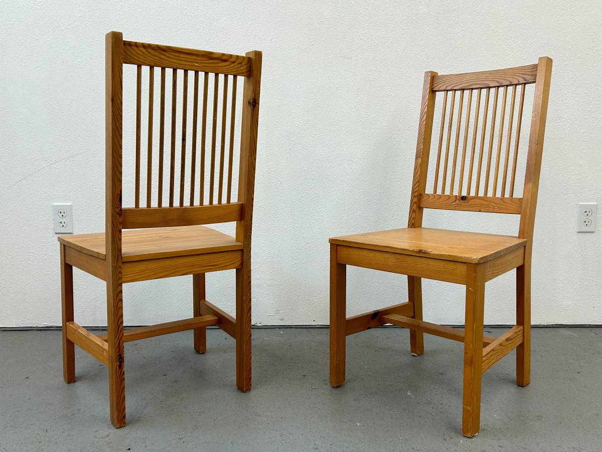 Swedish Pine Spindle Back Chairs