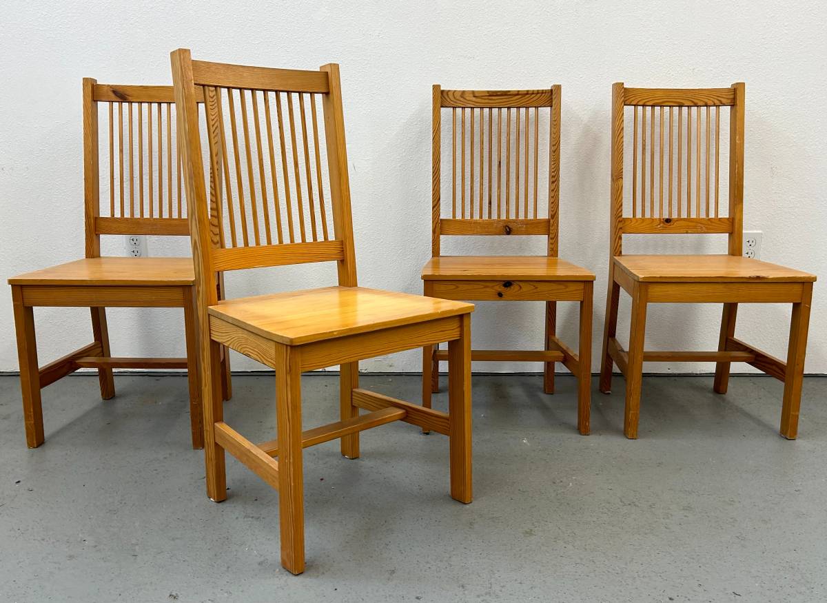 Swedish Pine Spindle Back Chairs