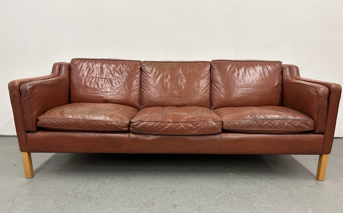 Brown Leather Stouby Sofa