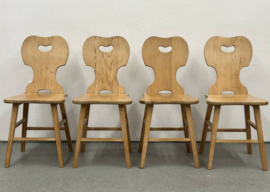 Rustic Swedish Pine Side Chairs