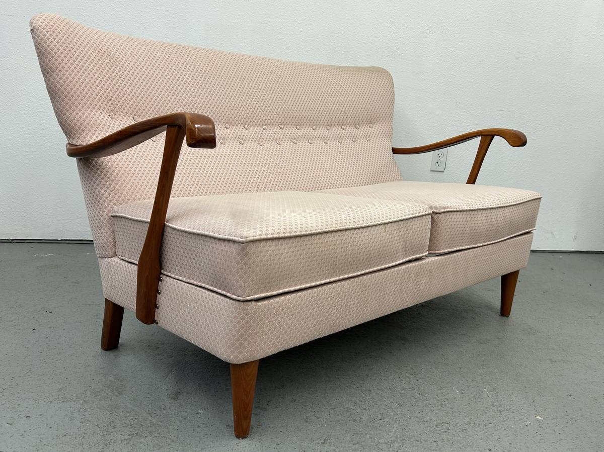 Pink Midcentury Swedish Loveseat