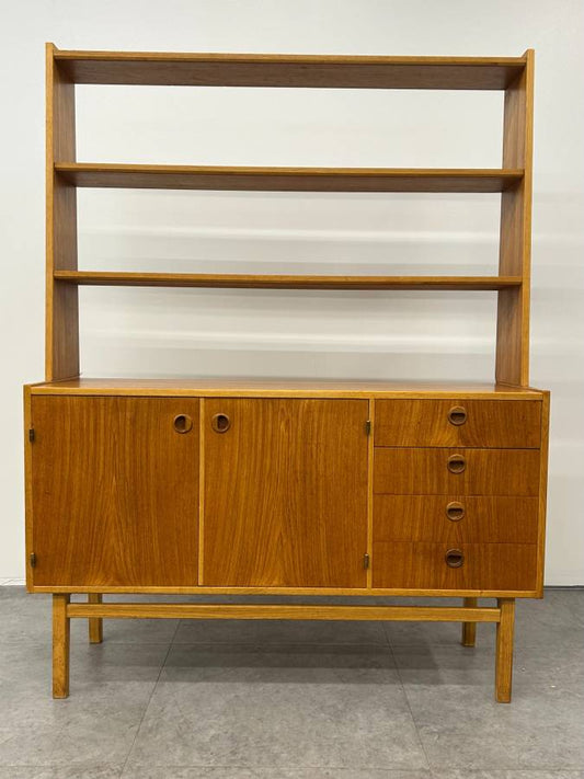 Swedish Teak Credenza and Bookshelf