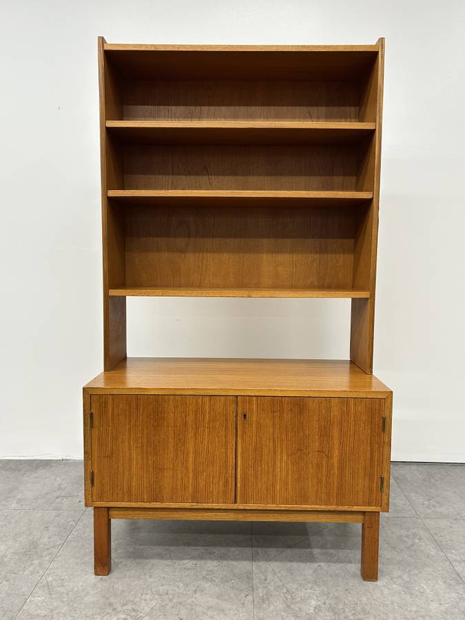Swedish Teak Credenza with Bookshelf Top