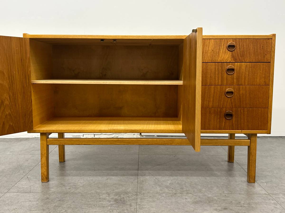 Swedish Teak Credenza and Bookshelf