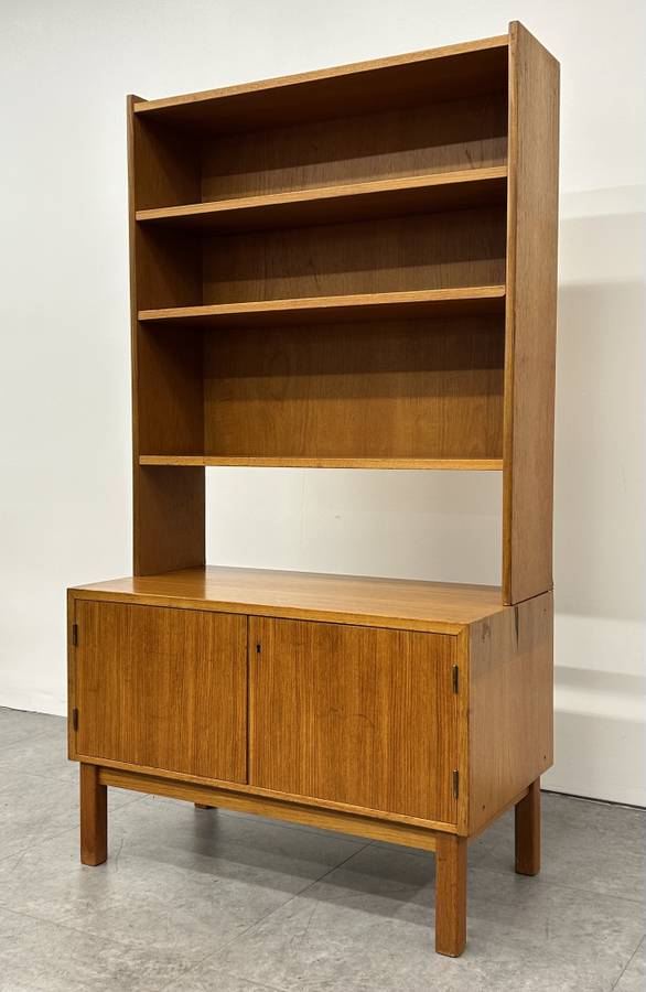 Swedish Teak Credenza with Bookshelf Top