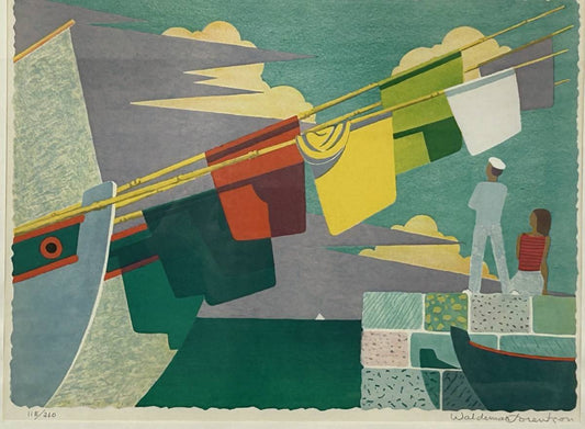 Waldemar Lorentzon Sailboat Lithograph