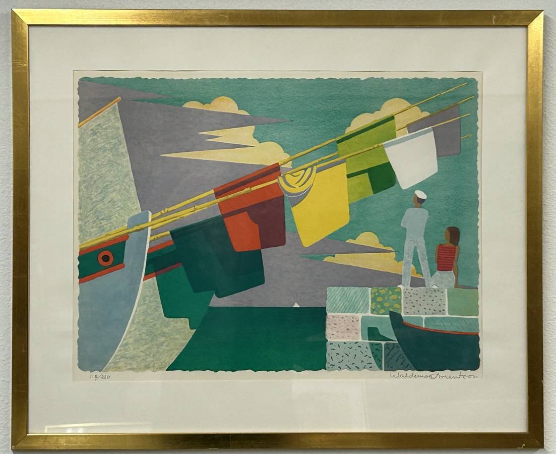 Waldemar Lorentzon Sailboat Lithograph
