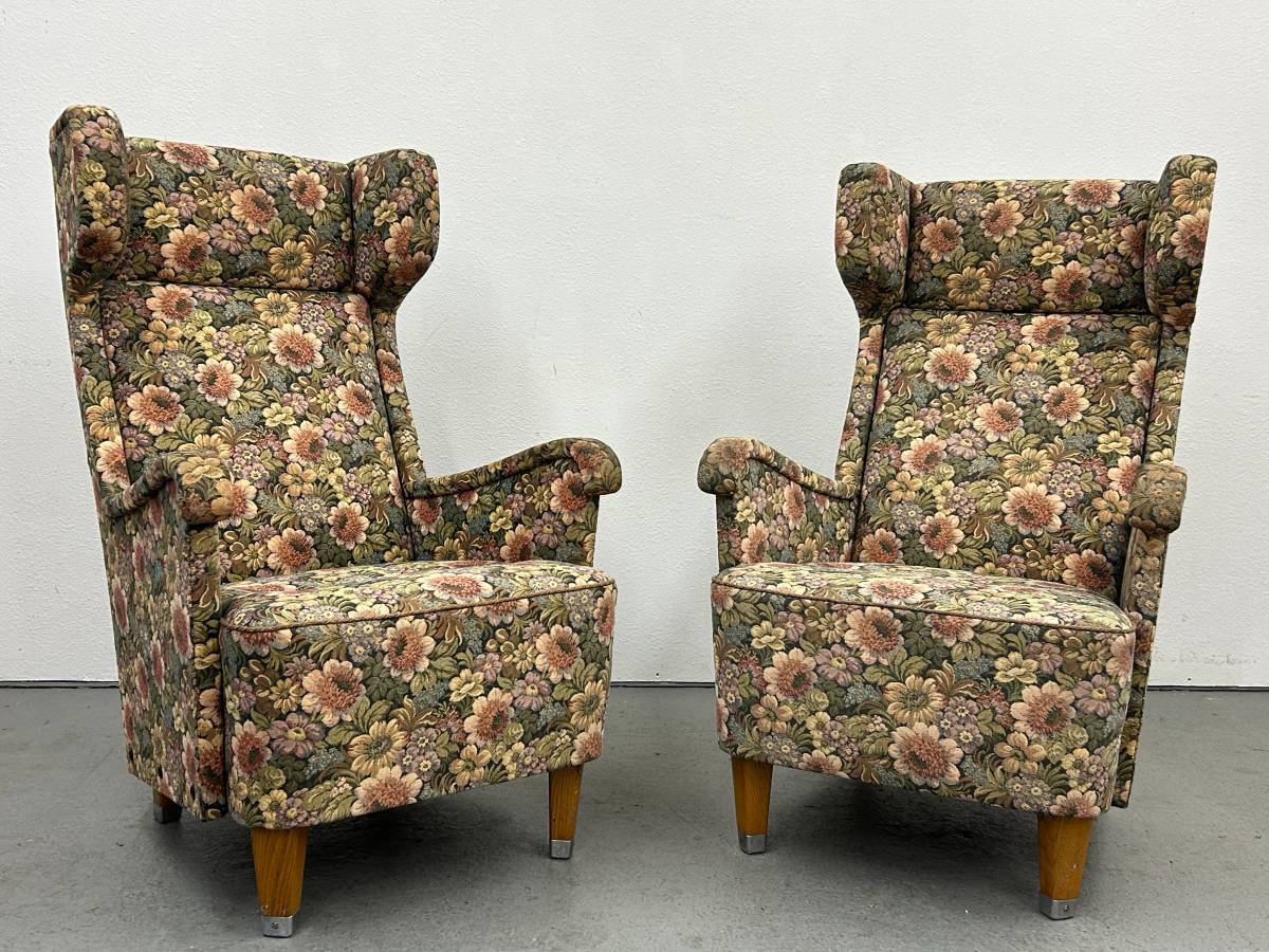 Vintage Swedish Wingback Armchair