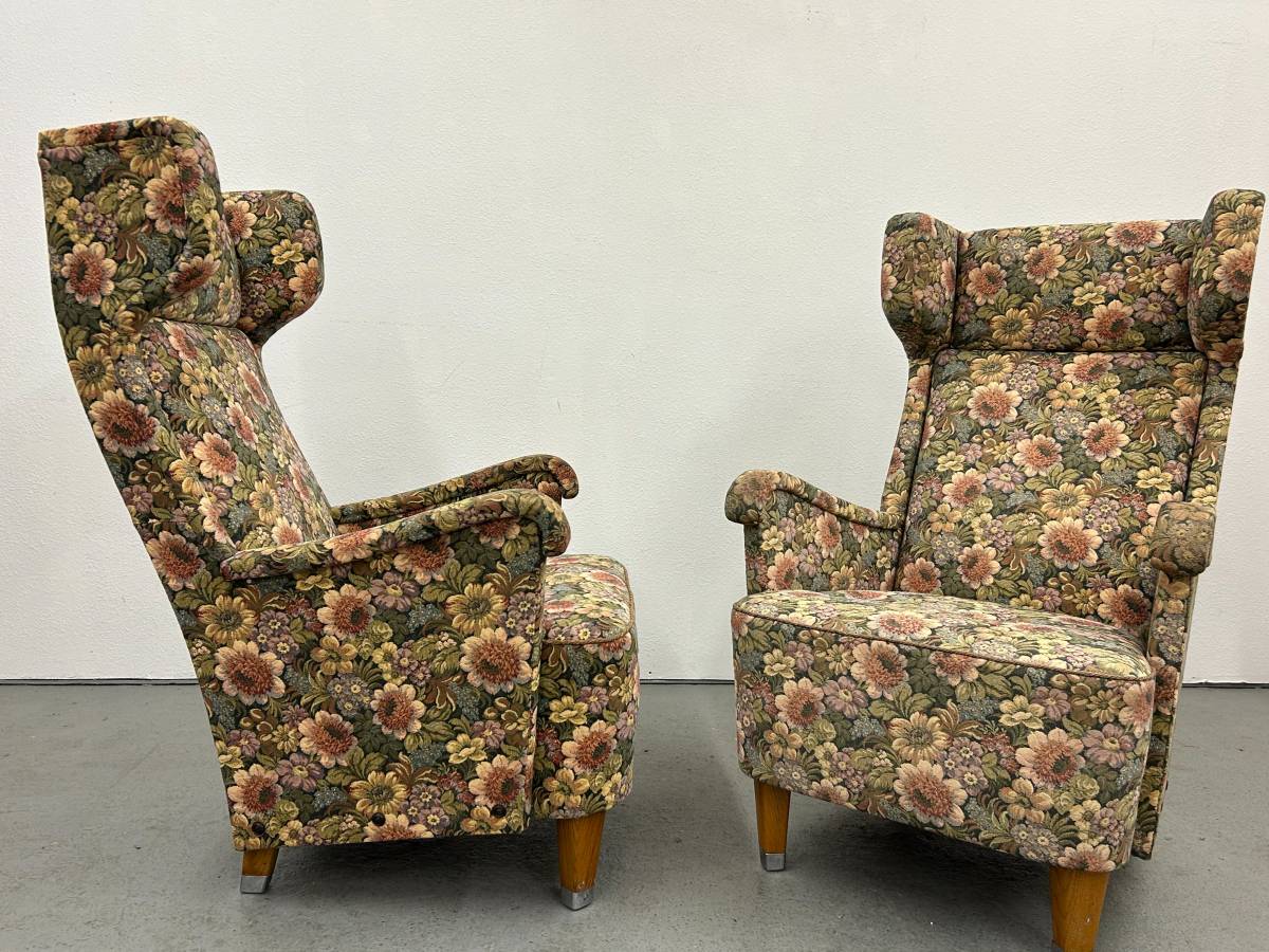 Vintage Swedish Wingback Armchair